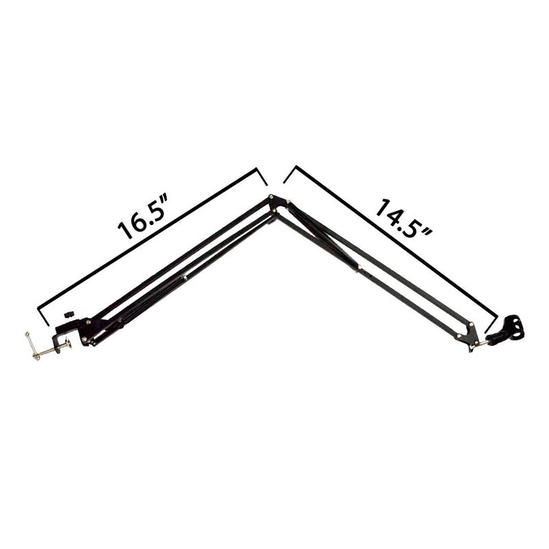 ChromaCast Pro Series 28" Scissors Arm Adjustable Microphone Desk Stand with Boom Suspension, Includes Mic Clip (CC-SDMIC-STAND-28) - Image 3